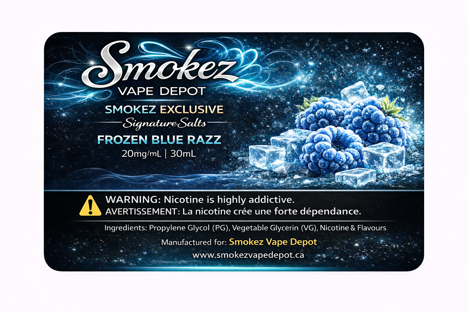 Frozen Blue Razz - Smokez Exclusive Signature Salts
